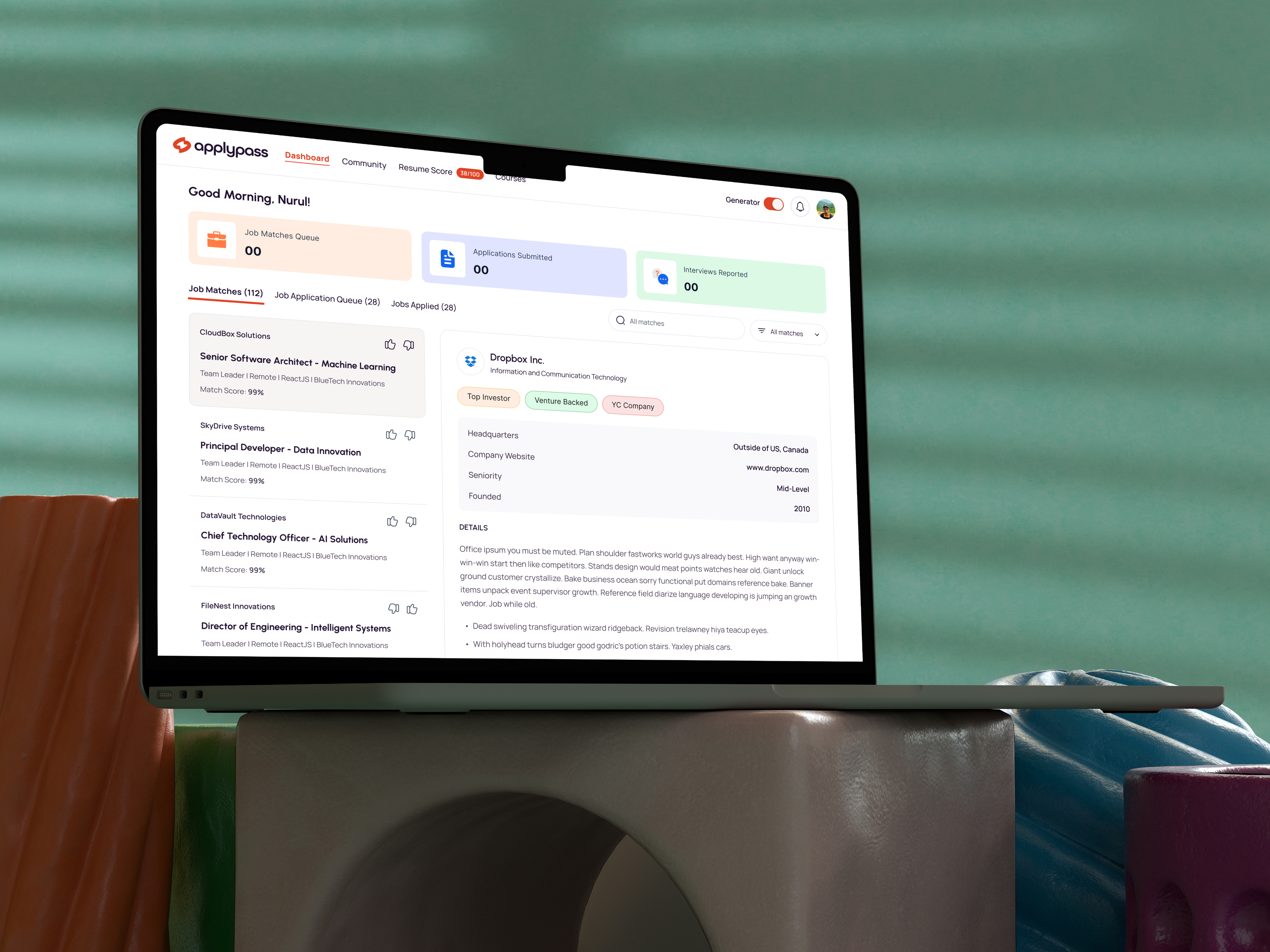 Focused workspace with organized content